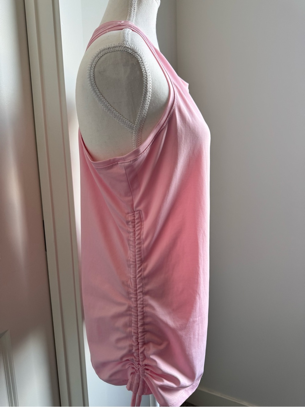 LAvon Light Pink Racerback Tank Top with Side Drawstring - Picture 4 of 6
